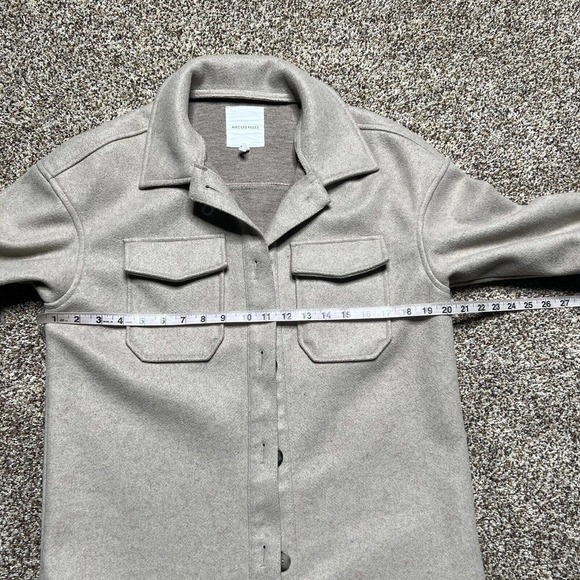 NWOT Avec Les Fille Shirt Jacket Small Button Down Shacket Melange Oatmeal Beige - Picture 8 of 9